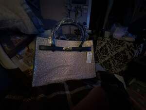Rhinestone Embellished Satchel Handbag HPP1035 BKAB